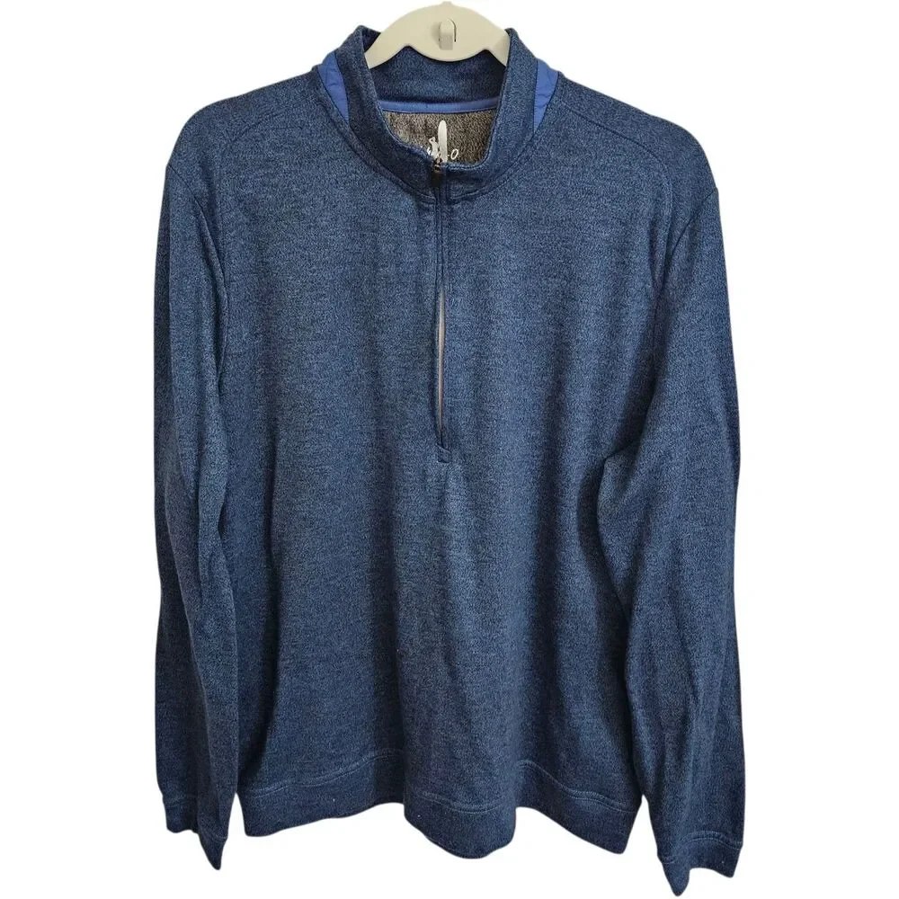 Johnnie O Sweatshirt Reflex Mens XL Blue 1/4 Zip Performance Golf Preppy Outdoor